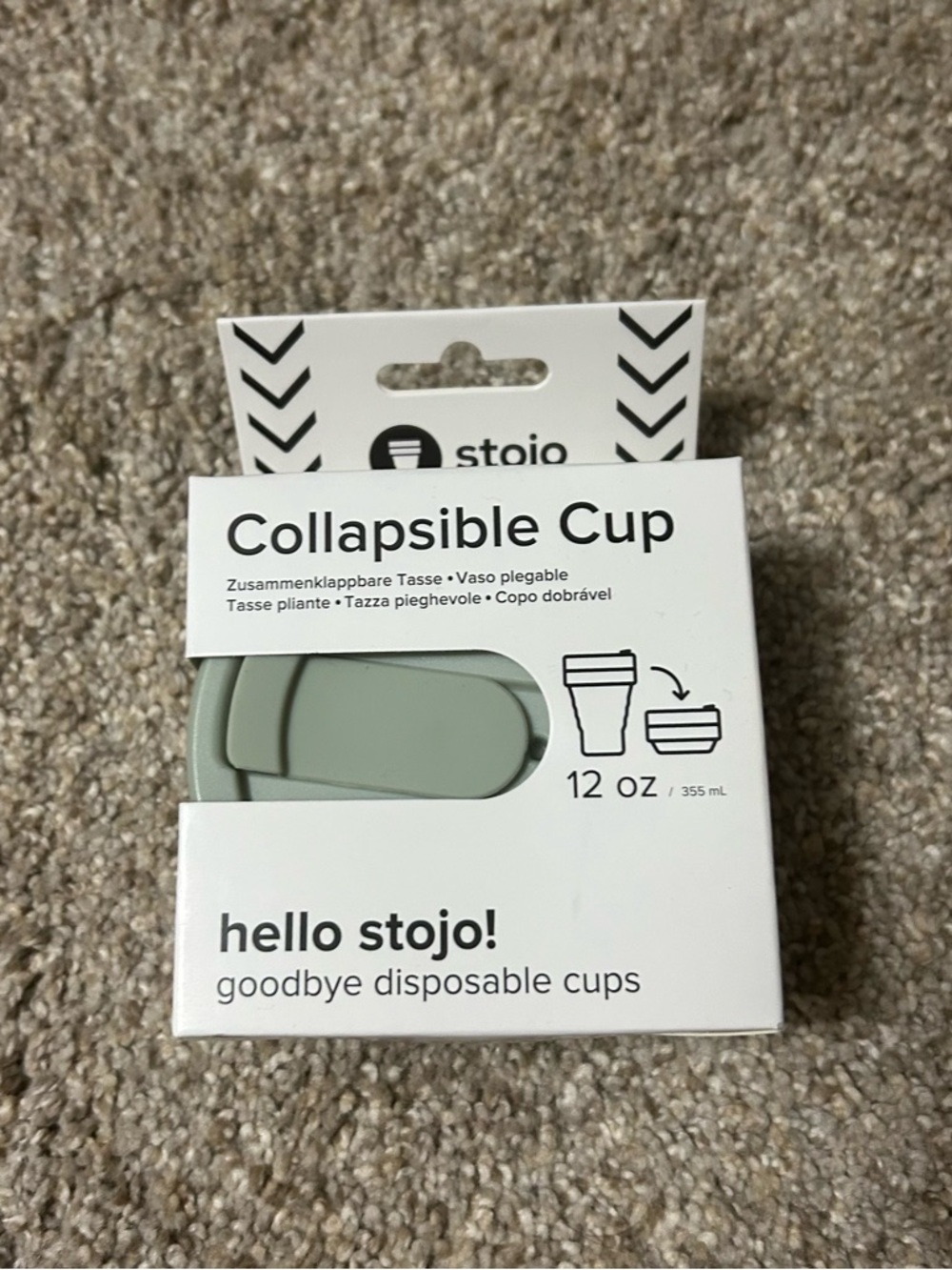 Stojo Collapsible Cup - Sage Green Reusable 12 oz